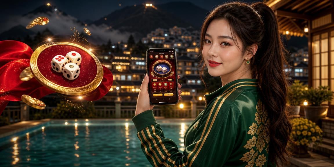 Cảnh chơi Tài Xỉu tại Sapa với áo dài và xúc xắc trên nền núi rừng
